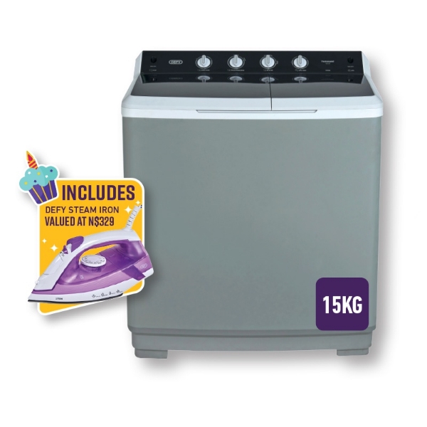 Picture of Defy Washing Machine Twin Tub 15Kg Metalic + Defy Iron