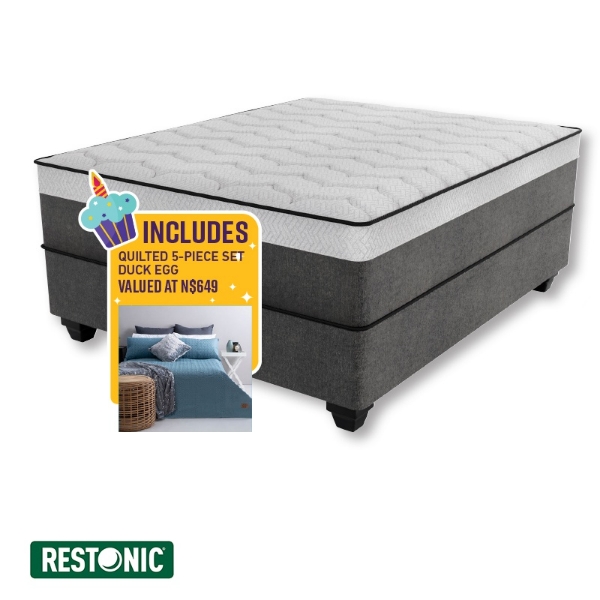 Picture of Restonic Remedy 152cm Queen Firm Base Set + 5Pce Sand
