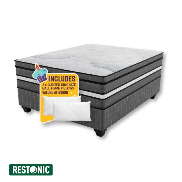 Picture of Restonic Distinction 152cm Queen Plush Base Set + 2 Pillows