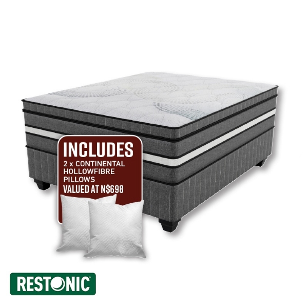 Picture of Restonic Distinction 152cm Queen Plush Base Set + 2 Pillows