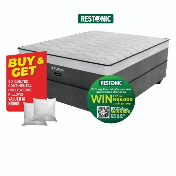 Picture of Restonic Remedy 152cm Queen Firm Base Set + 2 Pillows