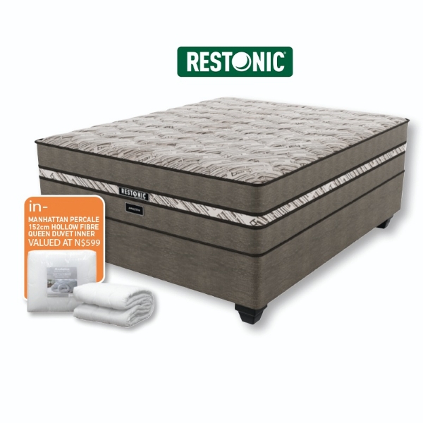 Picture of Restonic Amazon 152cm Firm Base Set + 2 Bamboo+Duvet Pillows