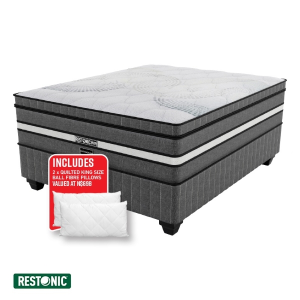 Picture of Restonic Distinction 152cm Queen Plush Base Set + 2 Pillows