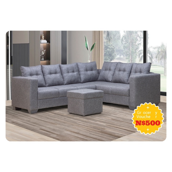 Picture of Cathy 2 Piece Corner Lounge Suite with Ottoman