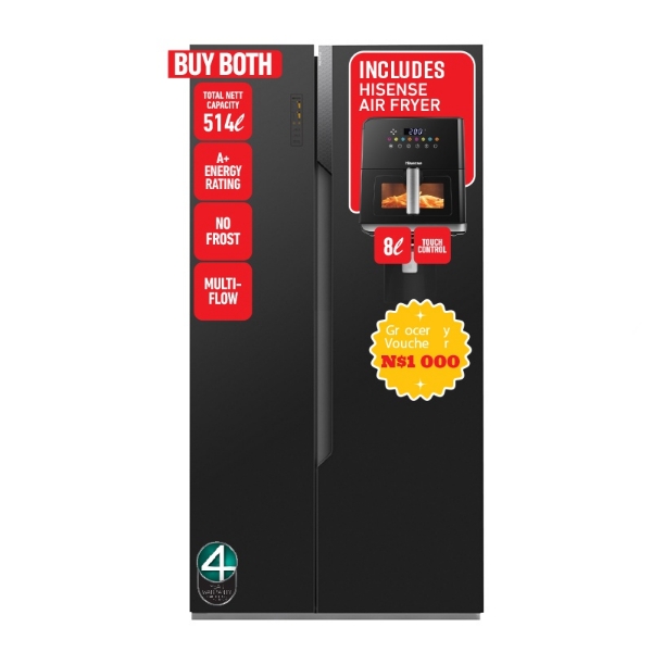 Picture of Hisense Combo Fridge/Freezer H670SMIB WD +Airfry H09AFBKS4AF