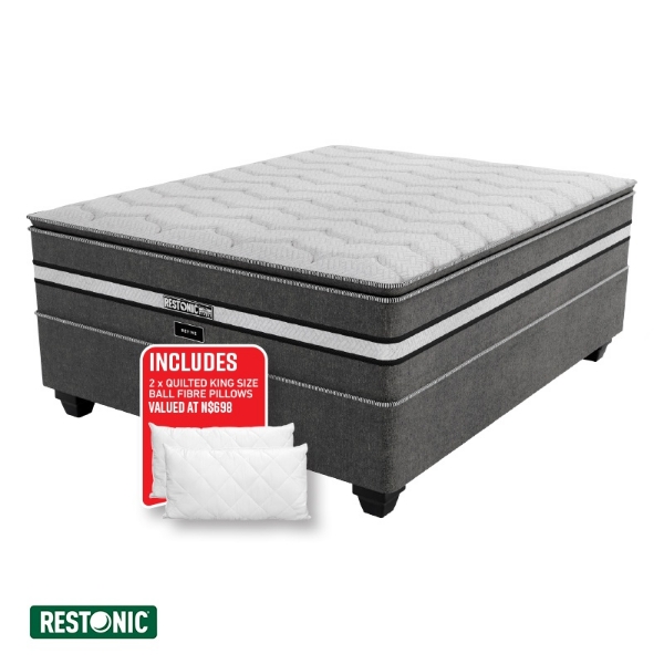 Picture of Restonic Revive 152cm Queen Plush Base Set + 2 Pillows