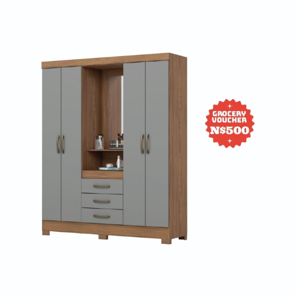 Picture of Denise 4 Door Robe   Grey